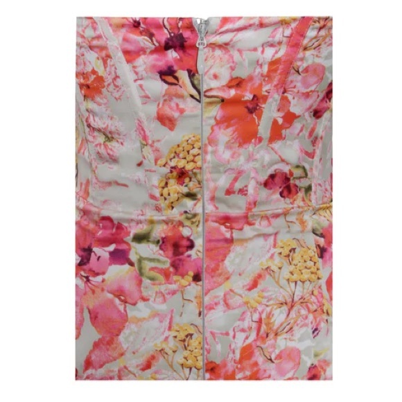 NWT Miss Circle Florianne Floral Print Satin Midi Dress in Red - Picture 5 of 5